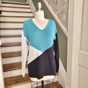 Apt 9 color block soft sweater top Small